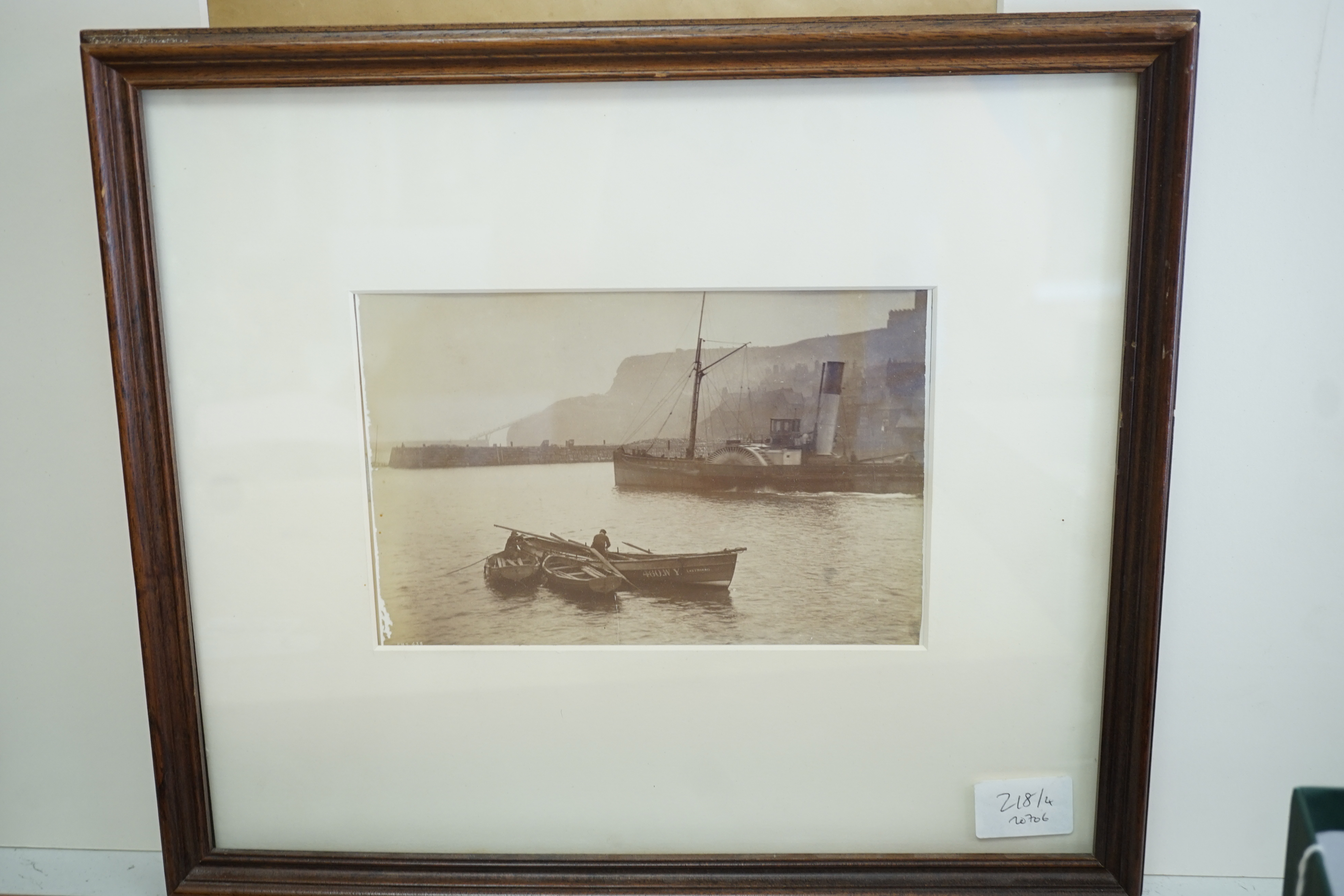 Francis (Frank) Meadow Sutcliffe (1853-1901), four black and white photographs, 'Views of Whitby' c.1875, and study of a fisherman, largest 20 x 29cm